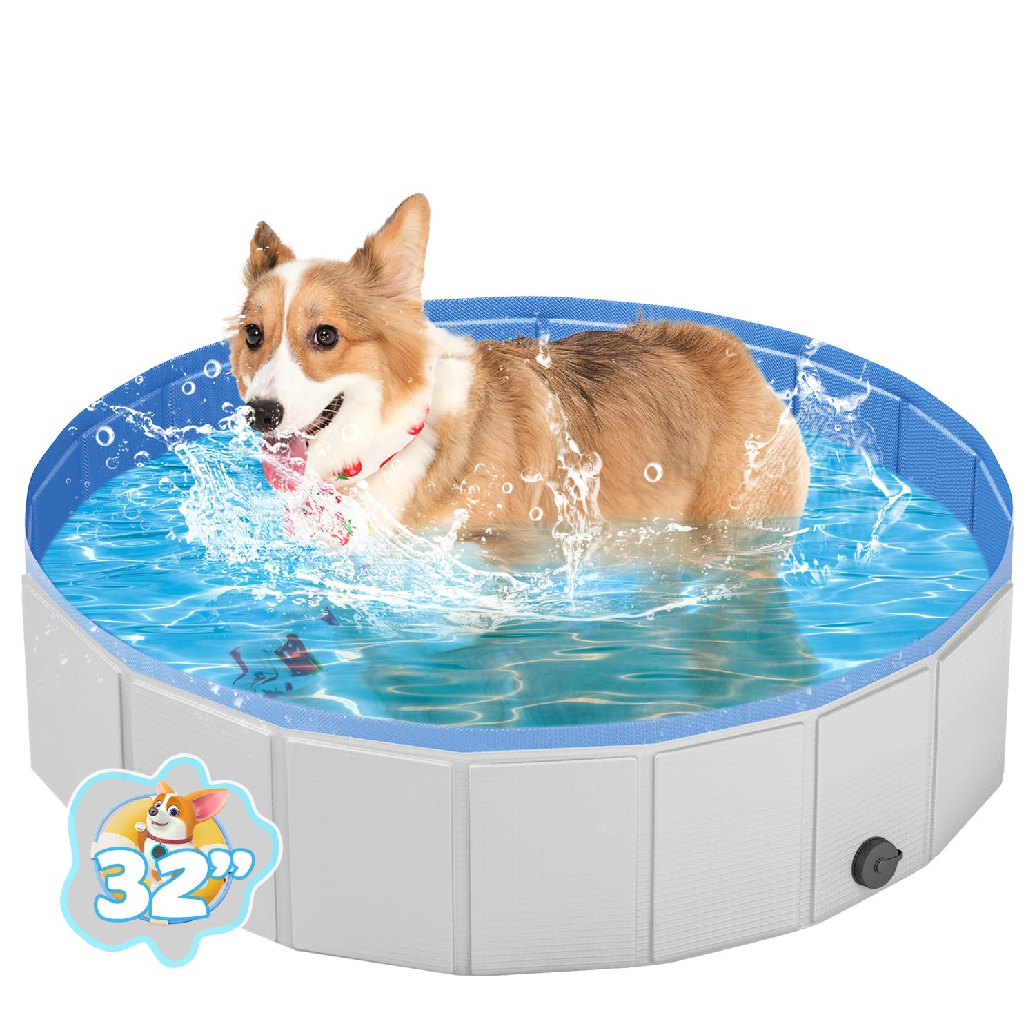 YSJILIDE portable dog pool collapsed for easy transport and storage.