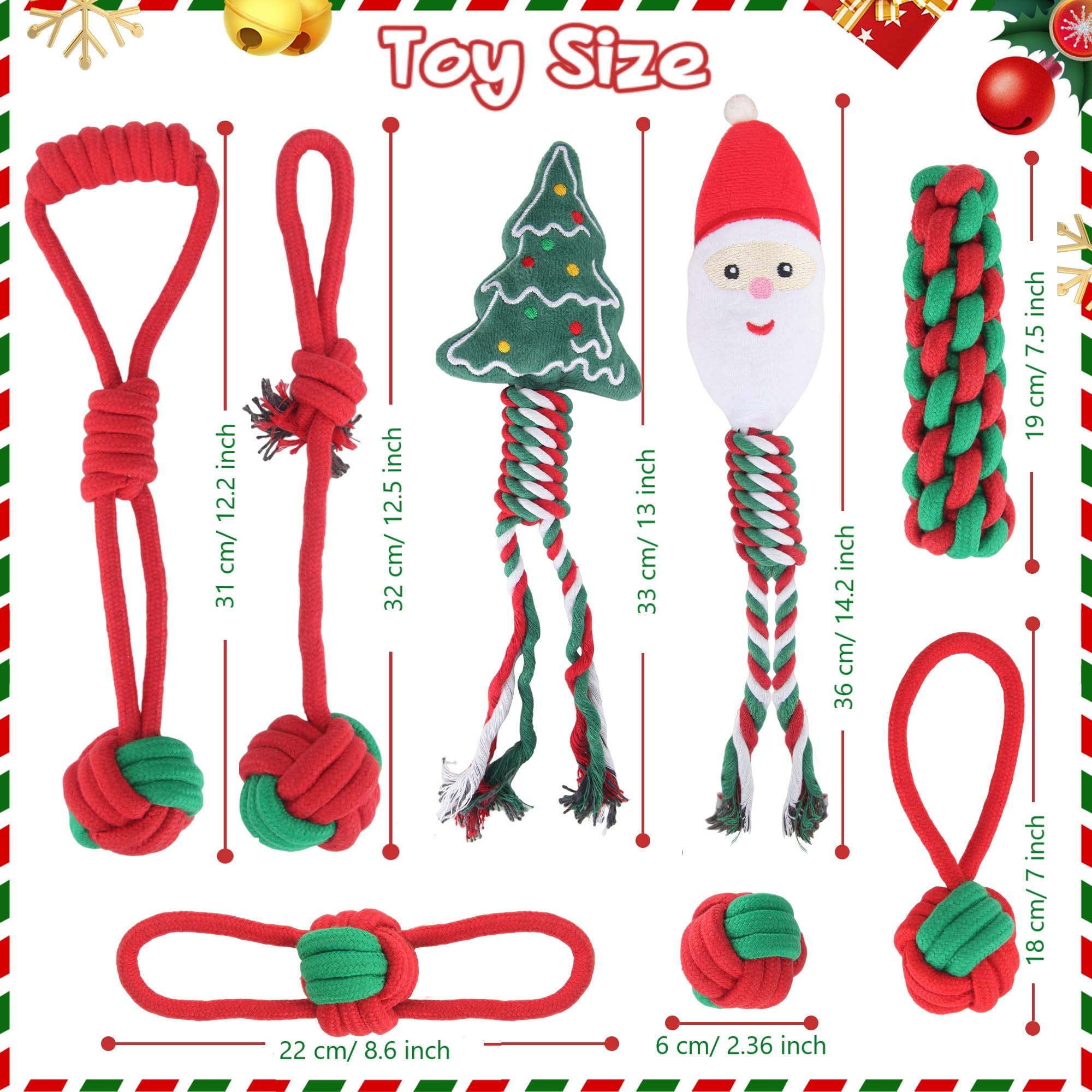 Yteseery Christmas rope toy gift-pack display ready for gifting