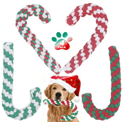 Yteseery Christmas candy cane rope toy close-up for festive dog play