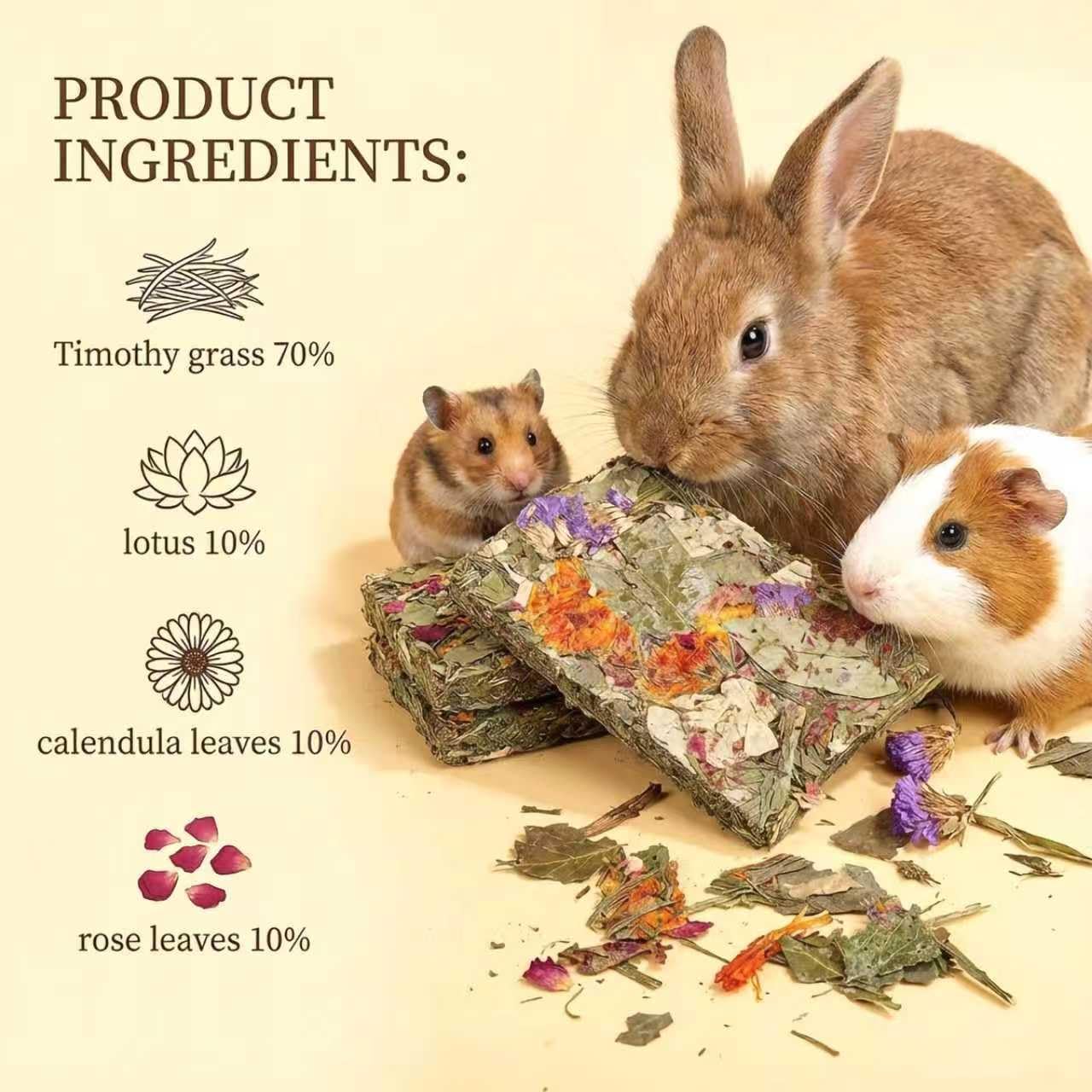 YTSKJ Timothy hay treats closeup highlights natural fiber for chewing and digestive support.
