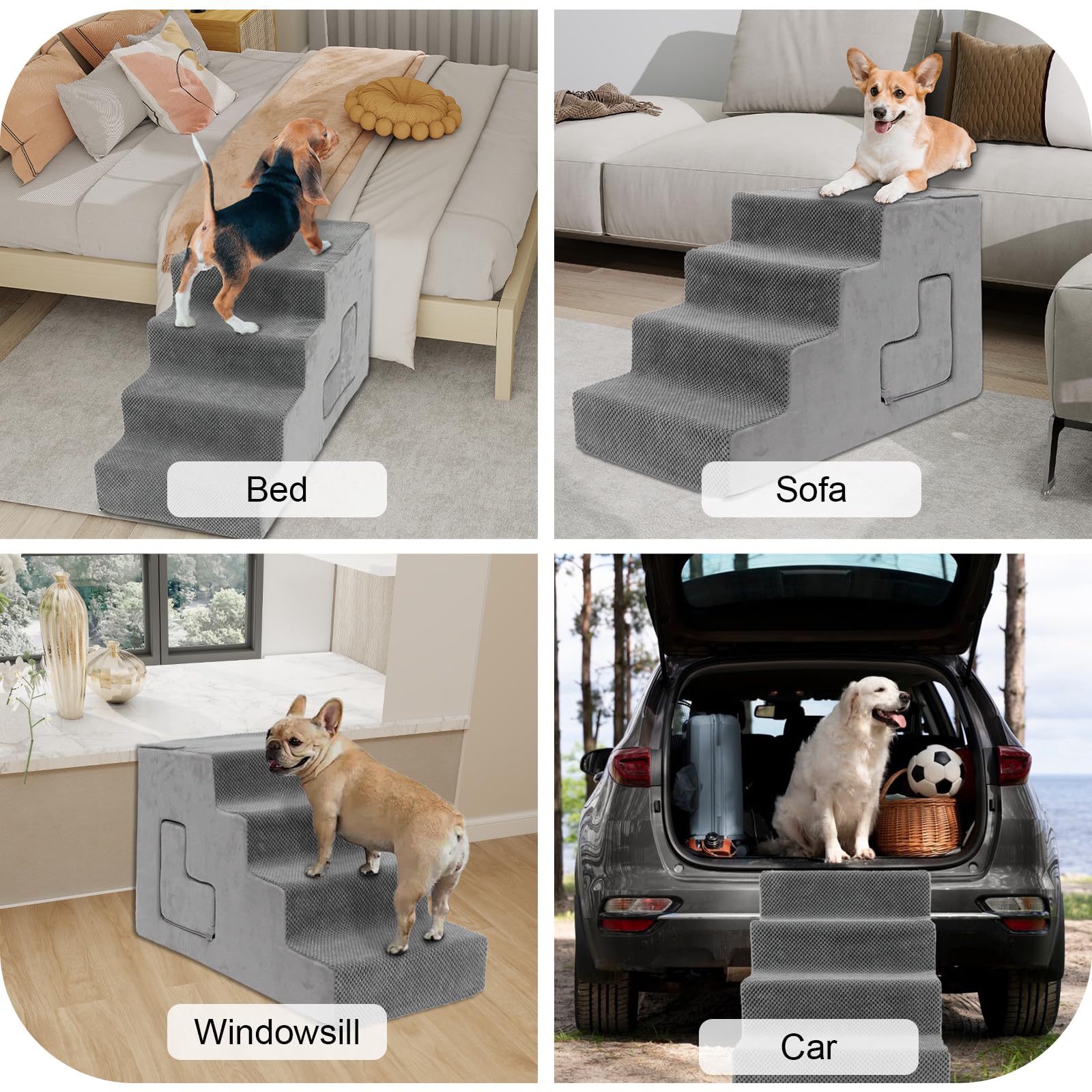 YU YUSING dog stairs non-slip bottom keeps footing secure