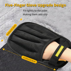 YUAKUOD glove five-finger design ensures secure grip during grooming
