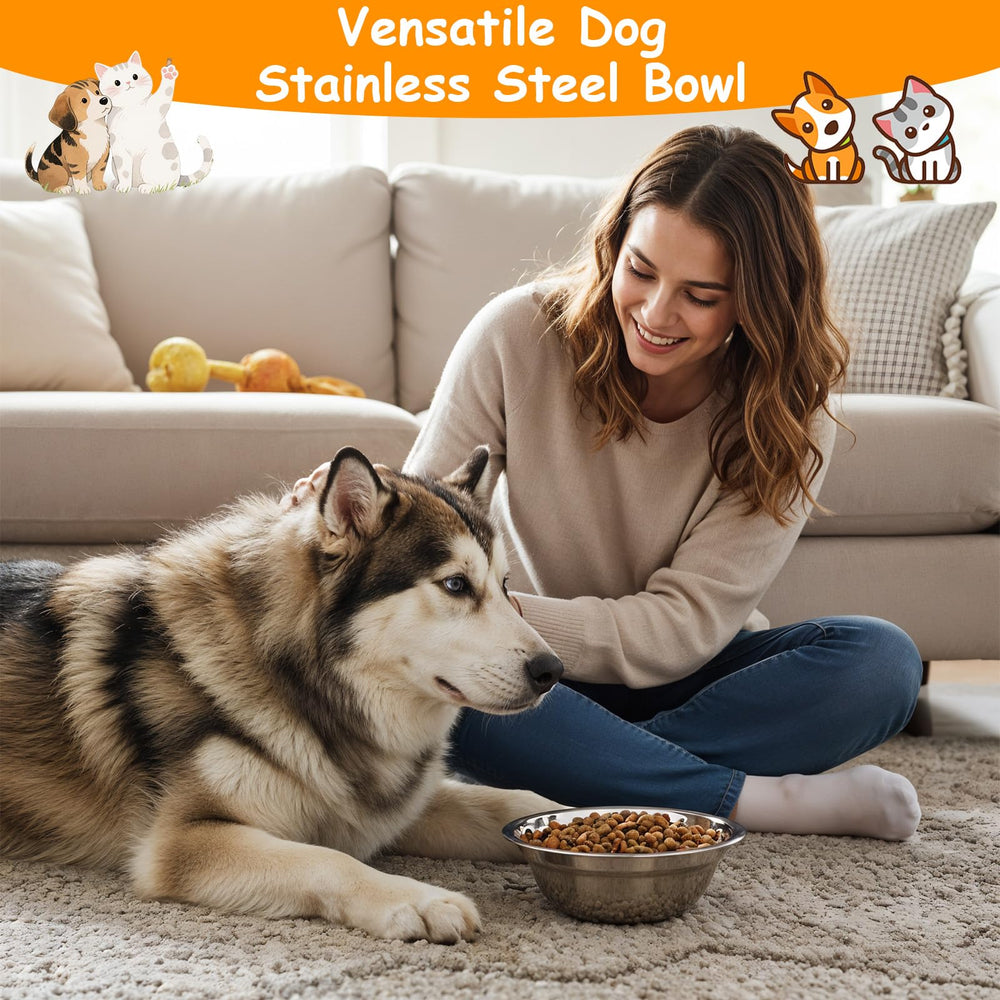 Yuanan thickened stainless steel bowls shown from top view for durability