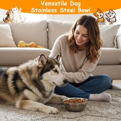 Yuanan thickened stainless steel bowls shown from top view for durability