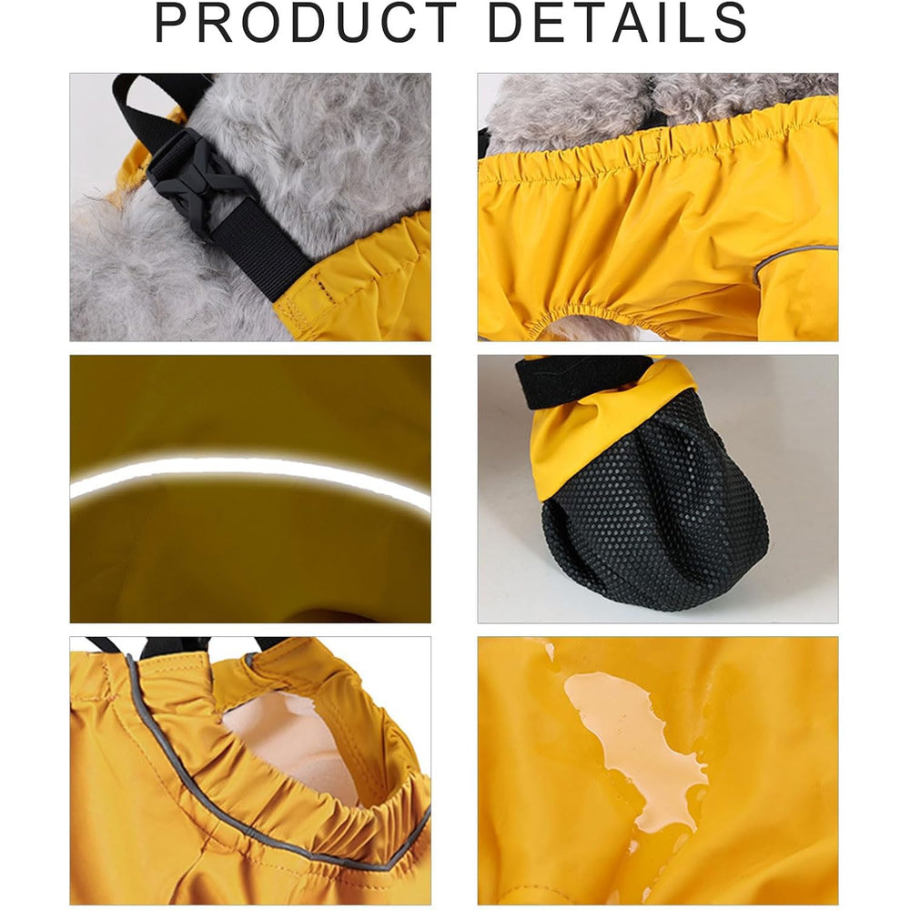 Yucca Dog Paw Boots waterproof leggings assembly protects paws and legs in rain and snow.