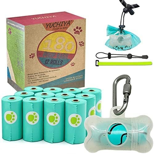 YUCHIYA dog poop dispenser close-up showing easy-access bag exit for quick cleanup