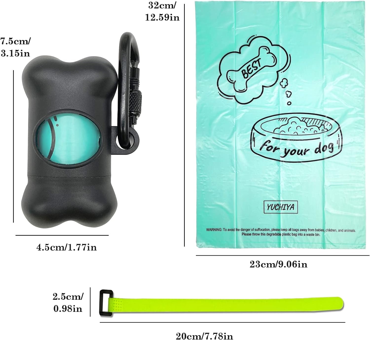 YUCHIYA hook-and-fastener enables flexible leash setup.
