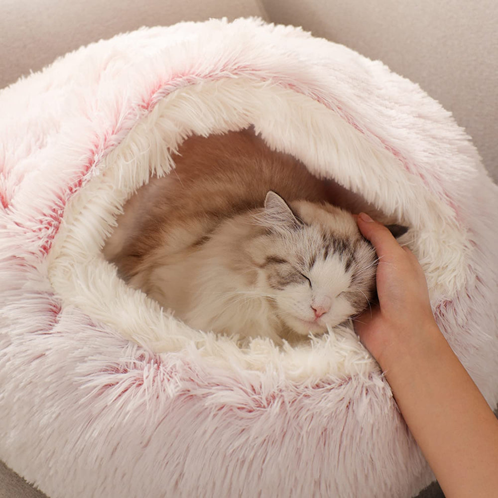 YUDANSI cat bed hooded donut design for a cozy nesting experience