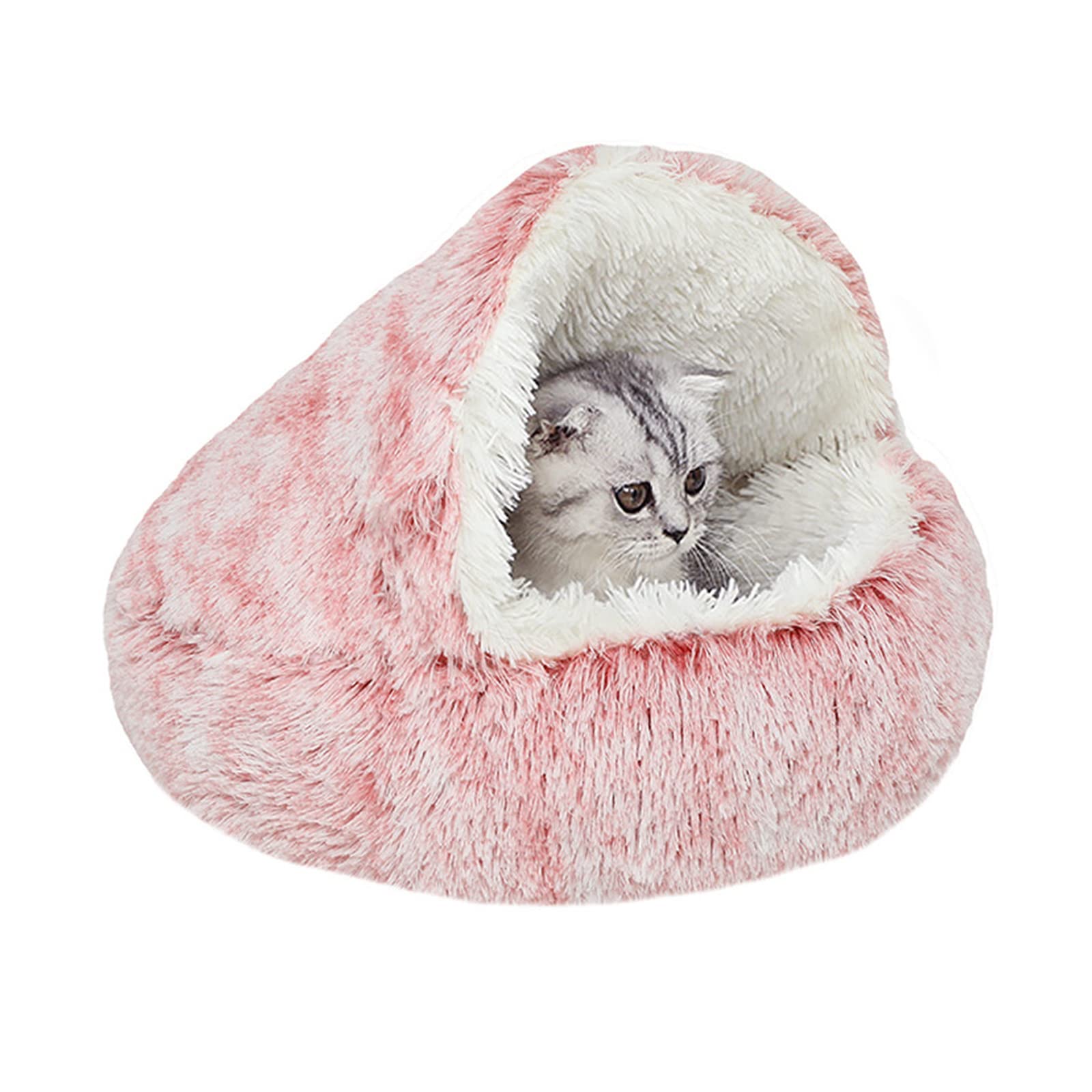 YUDANSI cat bed hooded pink exterior for a cozy enclosed retreat