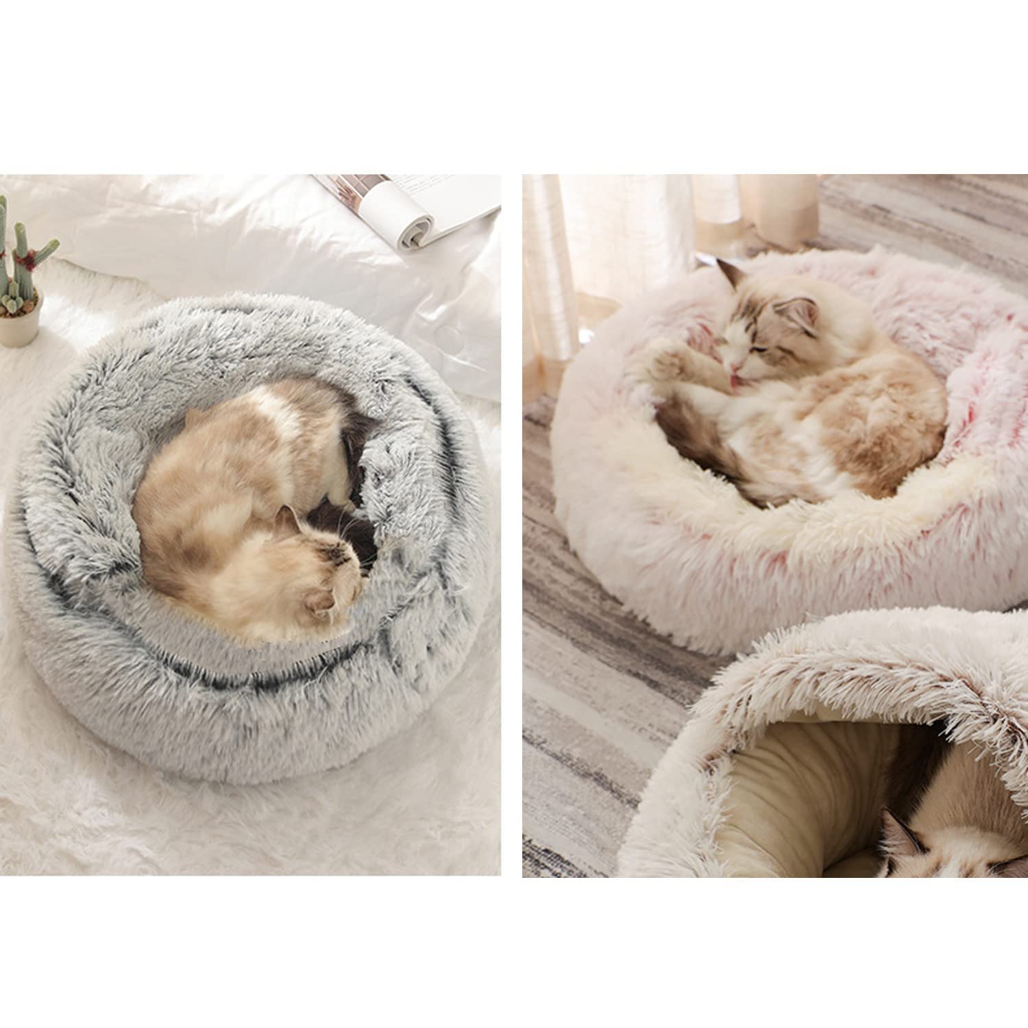 YUDANSI cat bed hooded washable cover showing easy cleaning
