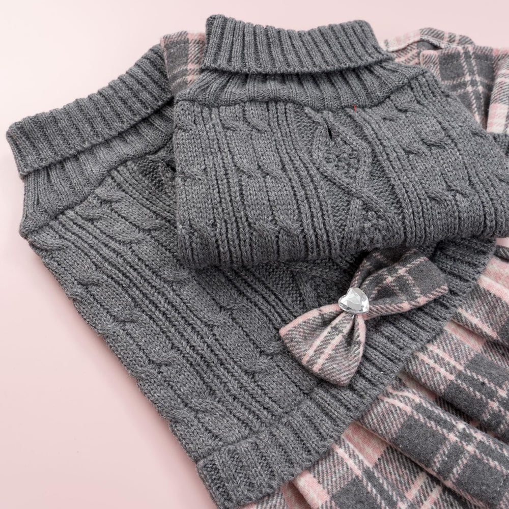 YUDODO adorable dress for Chihuahua and Pomeranian in winter setting