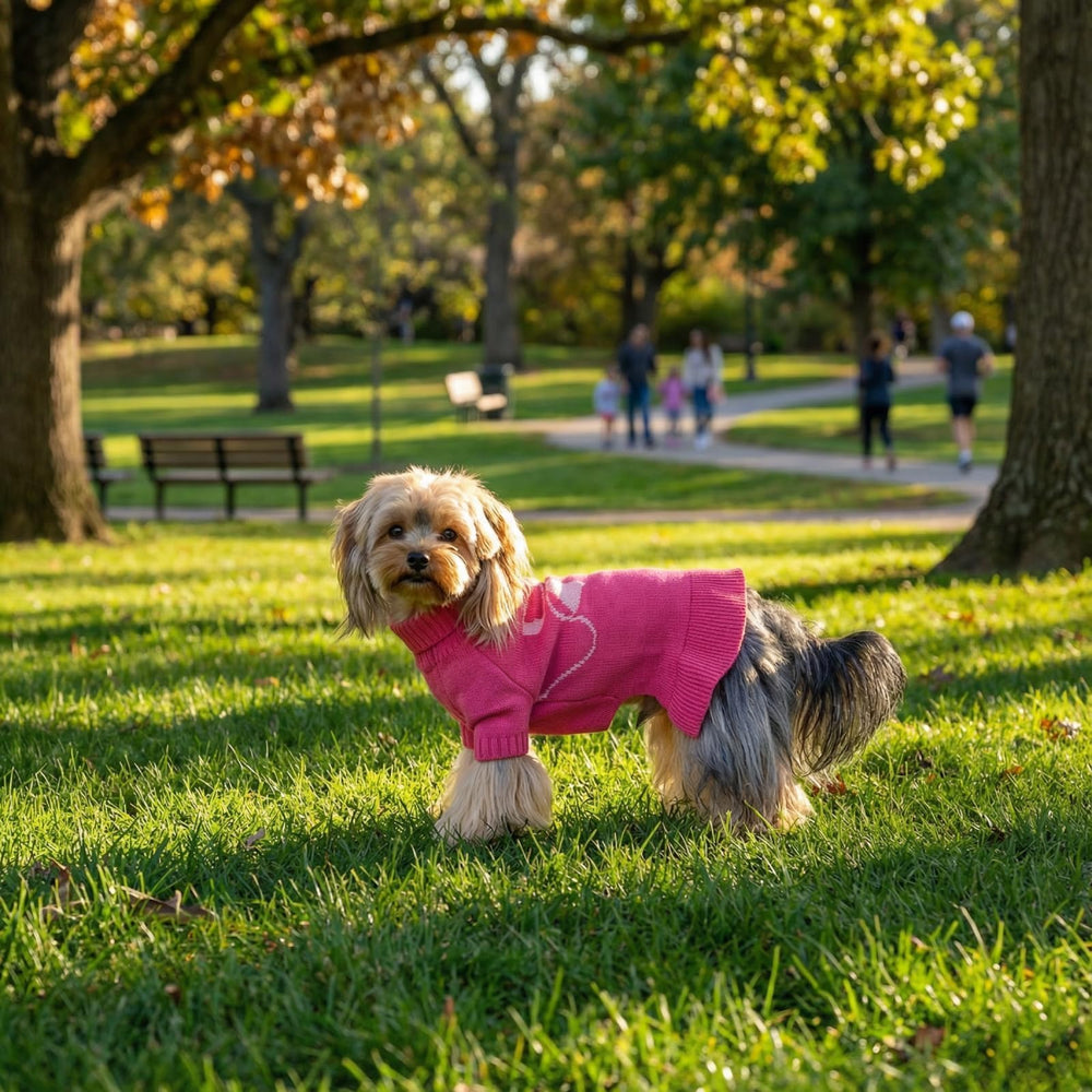YUDODO Bowknot Dog Sweater with ruffled hem for graceful movement