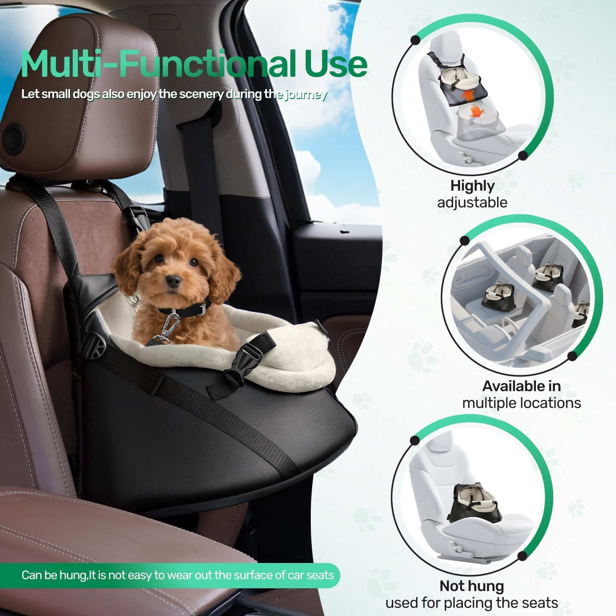 YUDODO car seat belt pass-through demonstrates rear attachment using seatbelt