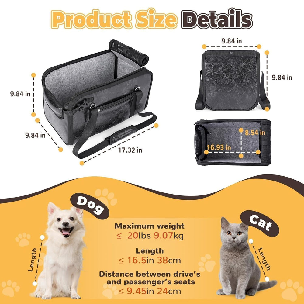 YUDODO dog car seat with side pockets for essentials during travel.