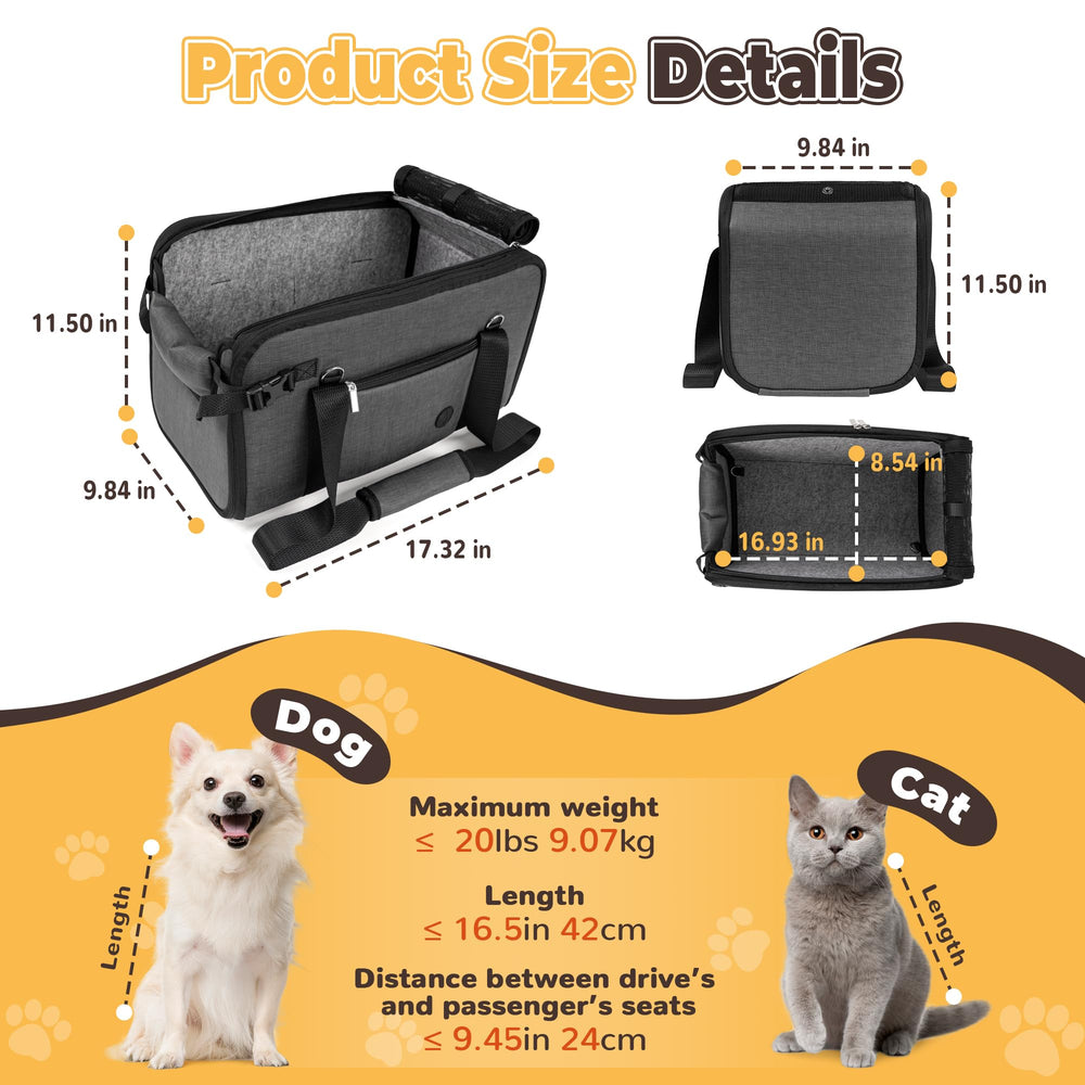 YUDODO dog car seat side storage pockets help keep essentials organized.