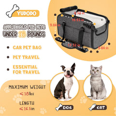 YUDODO dog car seat storage pockets provide convenient space for keys and waste bags.