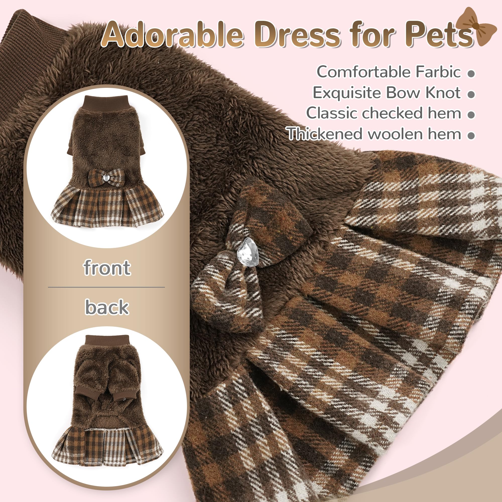 YUDODO dog clothes winter warmth closeup shows soft fleece texture