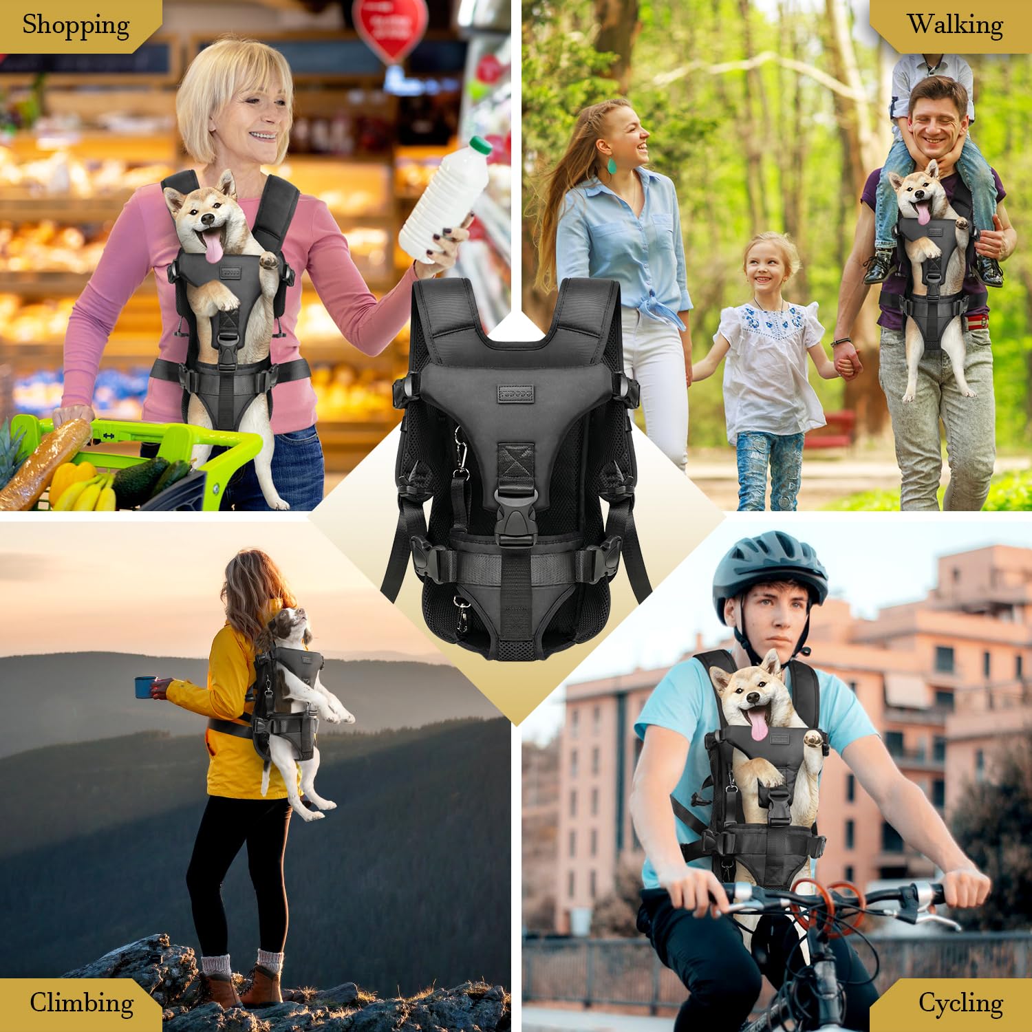 YUDODO dog front carrier-breathable-mesh emphasizes cooling airflow on warm days