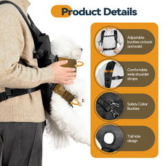 YUDODO dog front carrier-safety-belt adds security during outdoor adventures