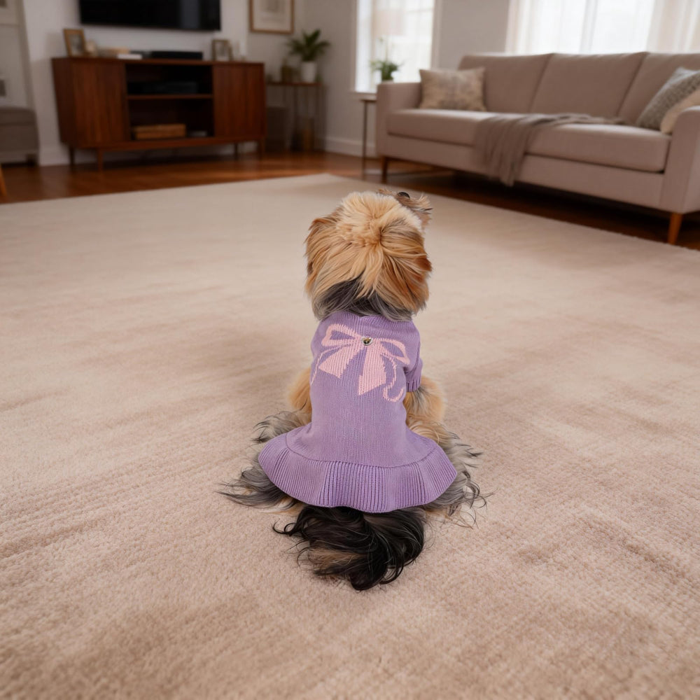 YUDODO Bowknot sweater with flowy hem for graceful movement indoors and outdoors.