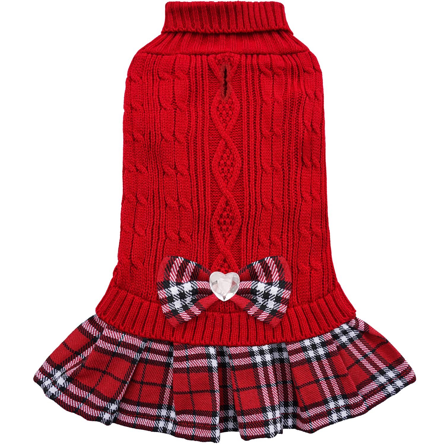 YUDODO dog sweater red size L front view keeps small dogs warm and comfy