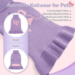 YUDODO Dog Sweater with foldable turtleneck and leash hole detail for easy walks.