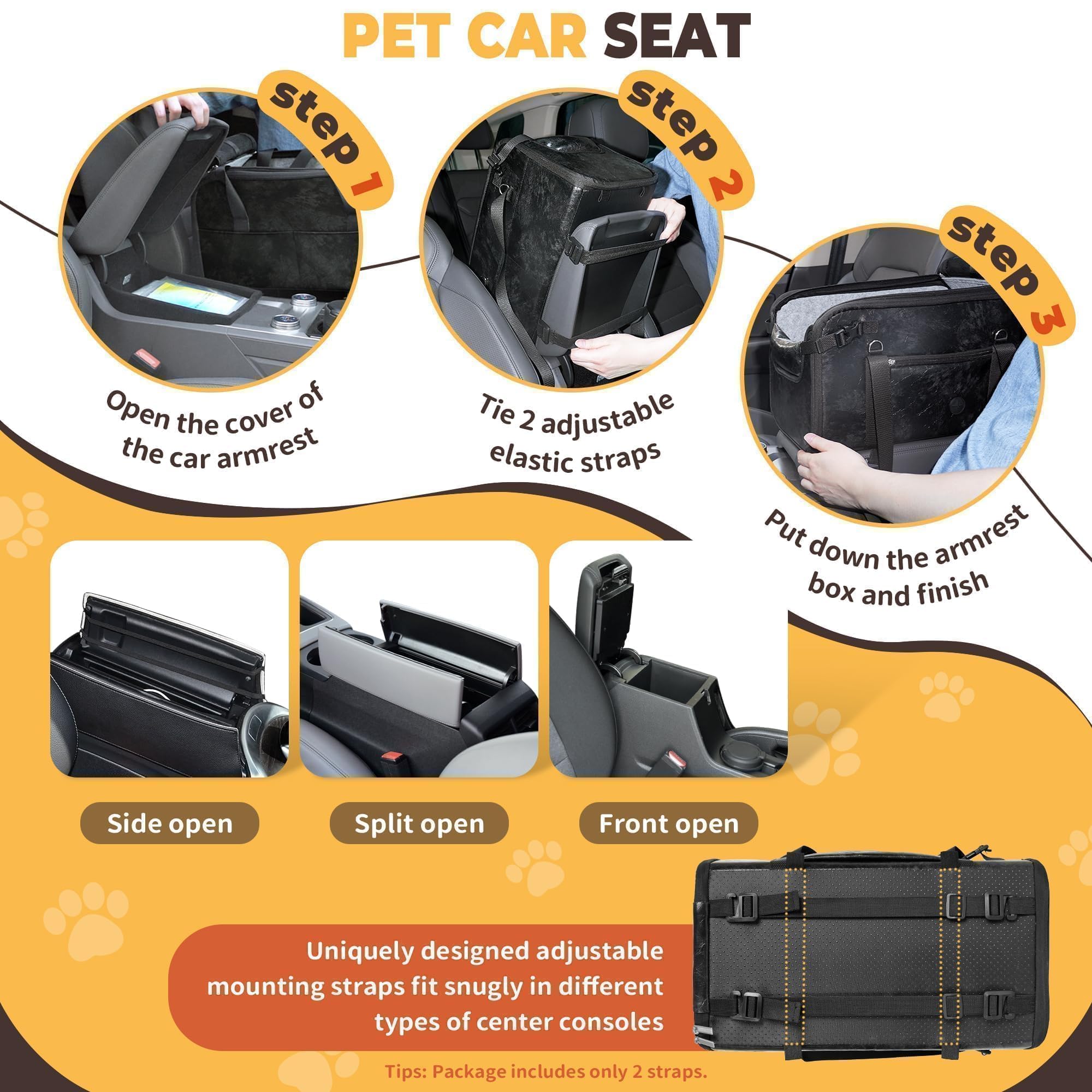 YUDODO seat converts into a portable travel carrier for pets.