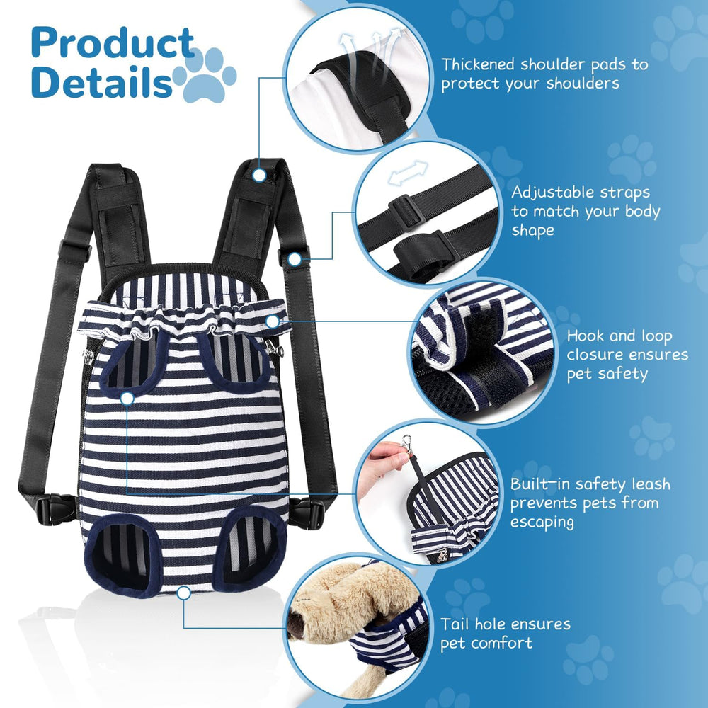 YUDODO front carrier adjustable strap closeup, secure fit and comfortable support for small pets.