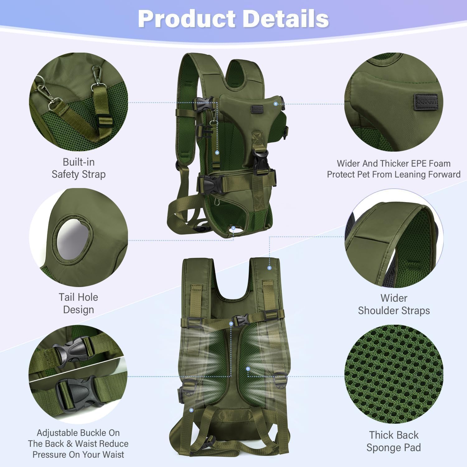 YUDODO leg and tail holes support snug, stable positioning.