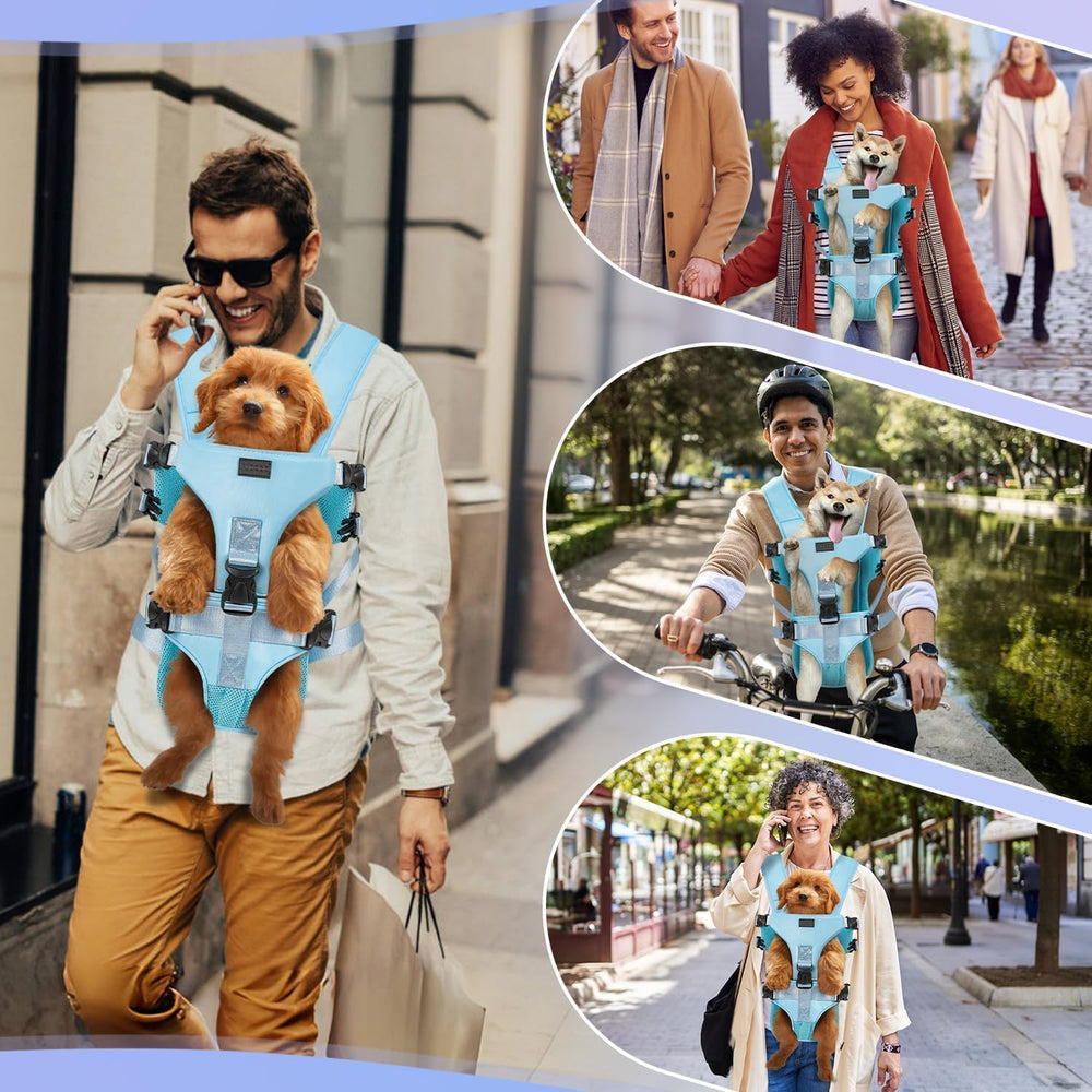 YUDODO front pet carrier backpack in-use during walking, hiking, or travel scenarios.