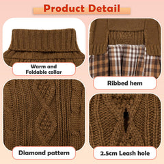 YUDODO knitted pet winter clothes closeup showing premium yarn texture