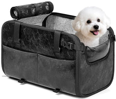 YUDODO large dog car seat center console view offering roomy space for pets up to 20lbs during trips.