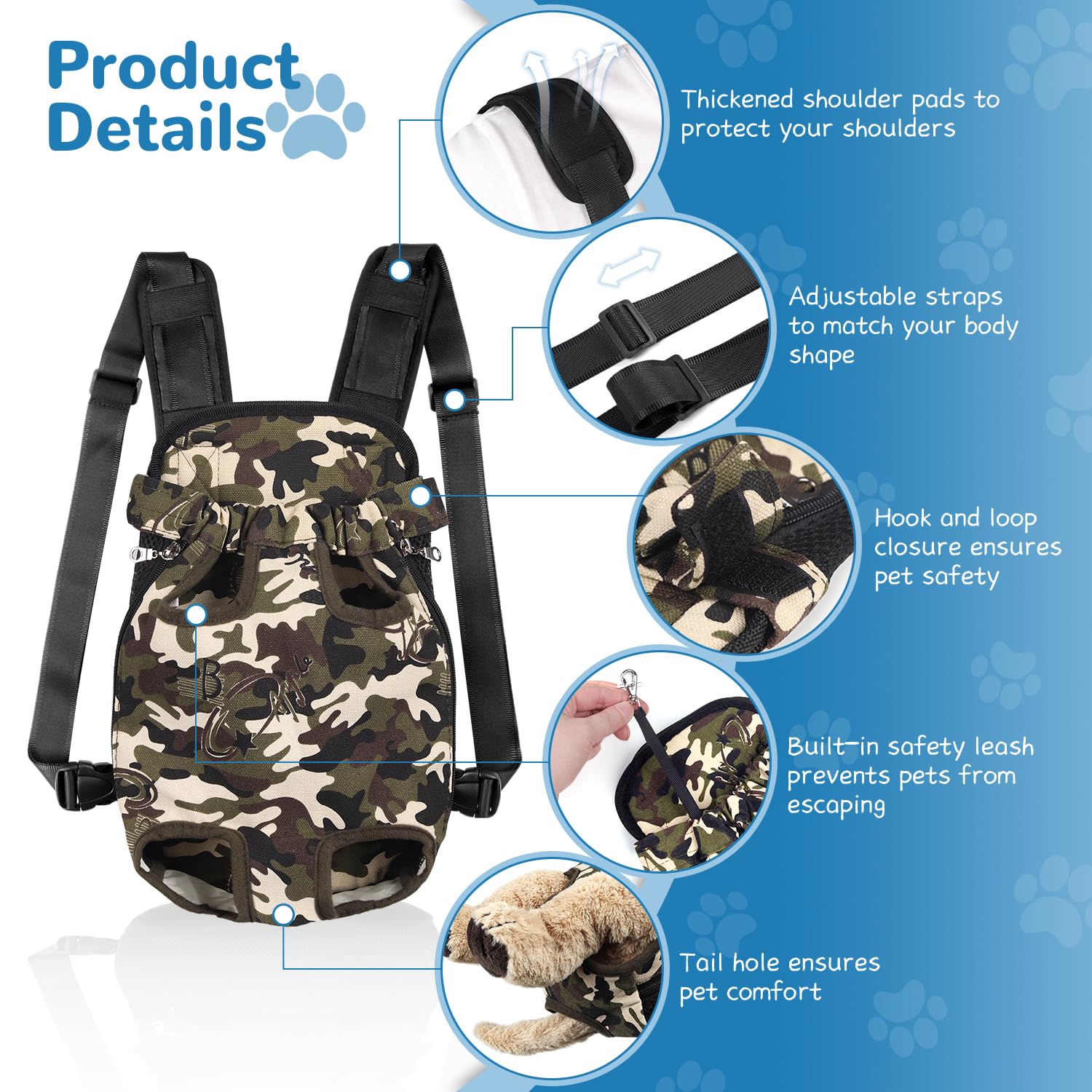 YUDODO pet carrier adjustable straps ensure secure fit during outdoor travel.