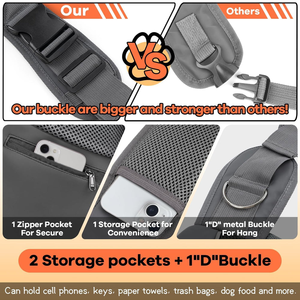 YUDODO Pet Sling Carrier reflective strip boosts visibility for safer night strolls.