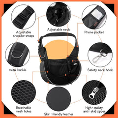 YUDODO Pet Sling Carrier breathable mesh detail emphasizing airflow and comfort.