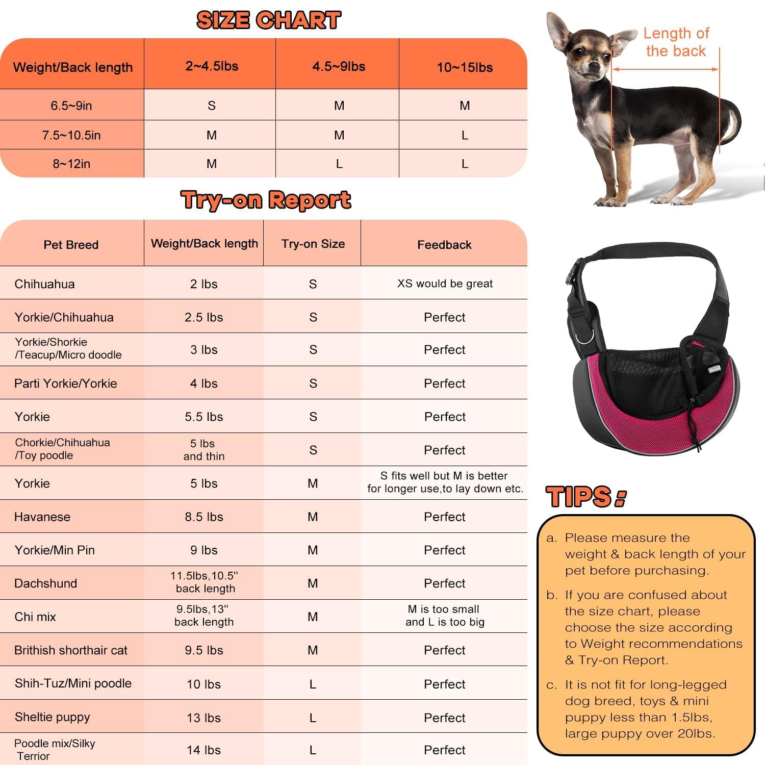 YUDODO pet sling features a large zipper pocket for essentials.