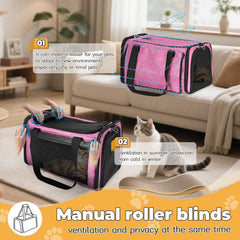 YUDODO airline-approved pink pet carrier showing travel-ready design