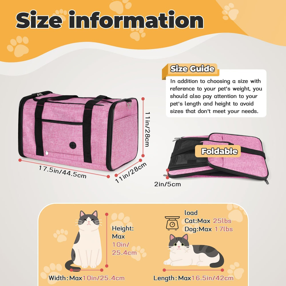YUDODO pink carrier featuring reflective strips for night safety