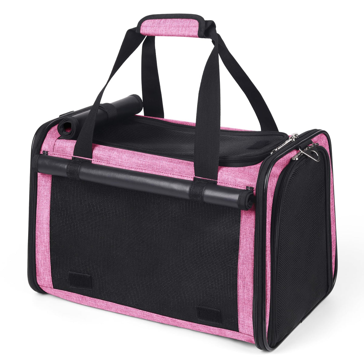YUDODO pink pet carrier with side ventilation promoting cool airflow for warm days