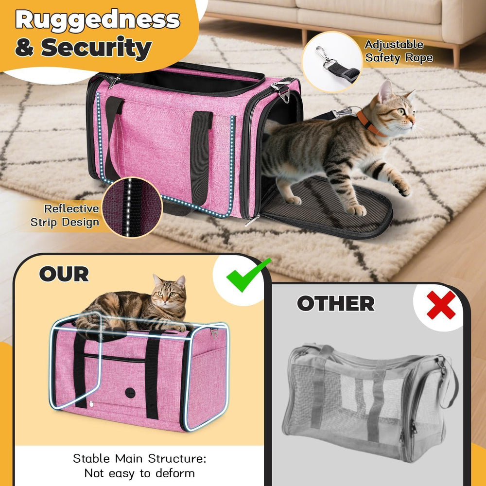 YUDODO pink carrier with two entrances for convenient access