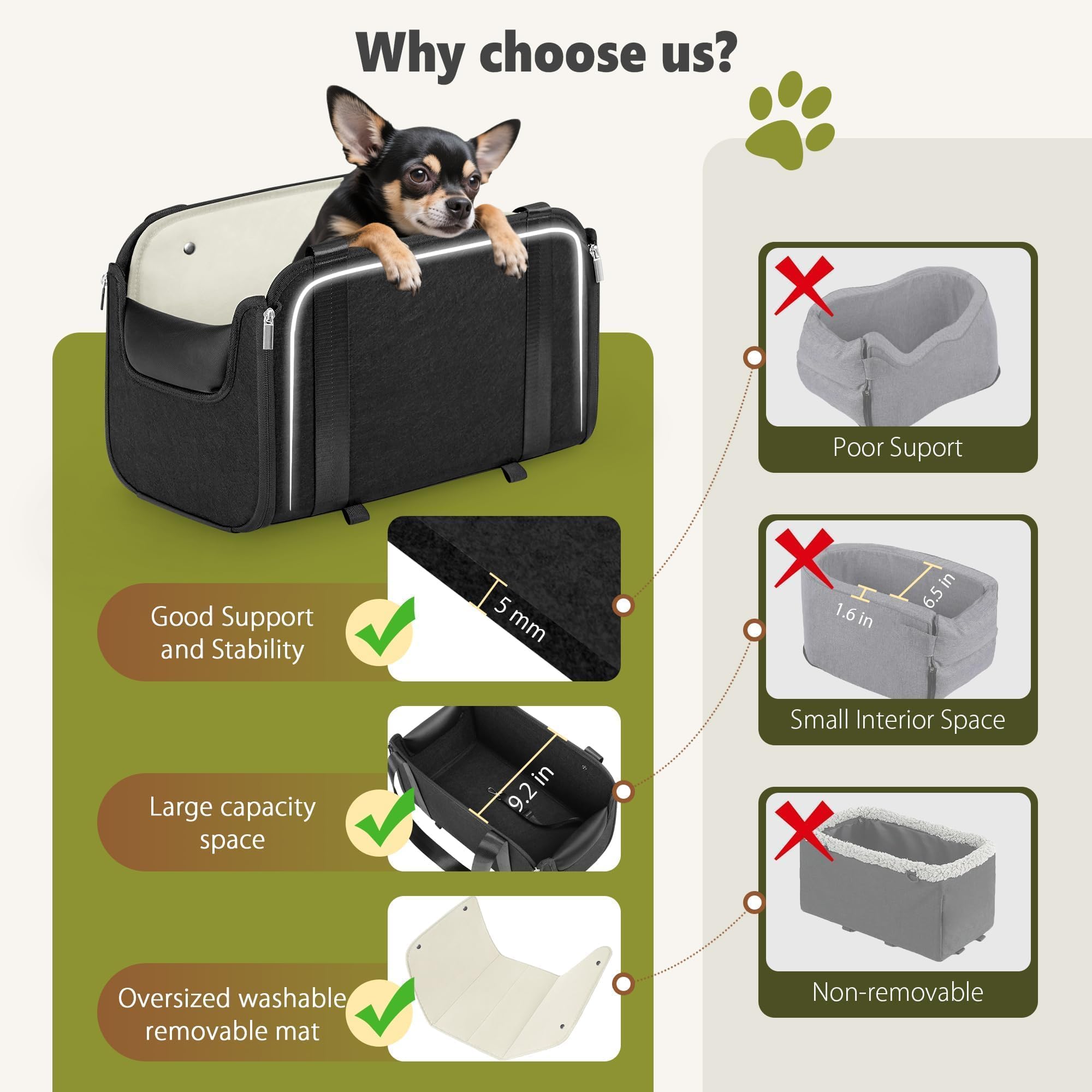 YUDODO removable inner liner soft cushion offers comfy space and easy machine washing.