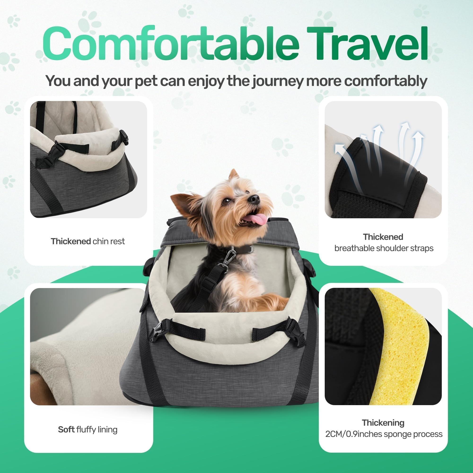 YUDODO gray PU leather exterior resists dirt for easy cleaning