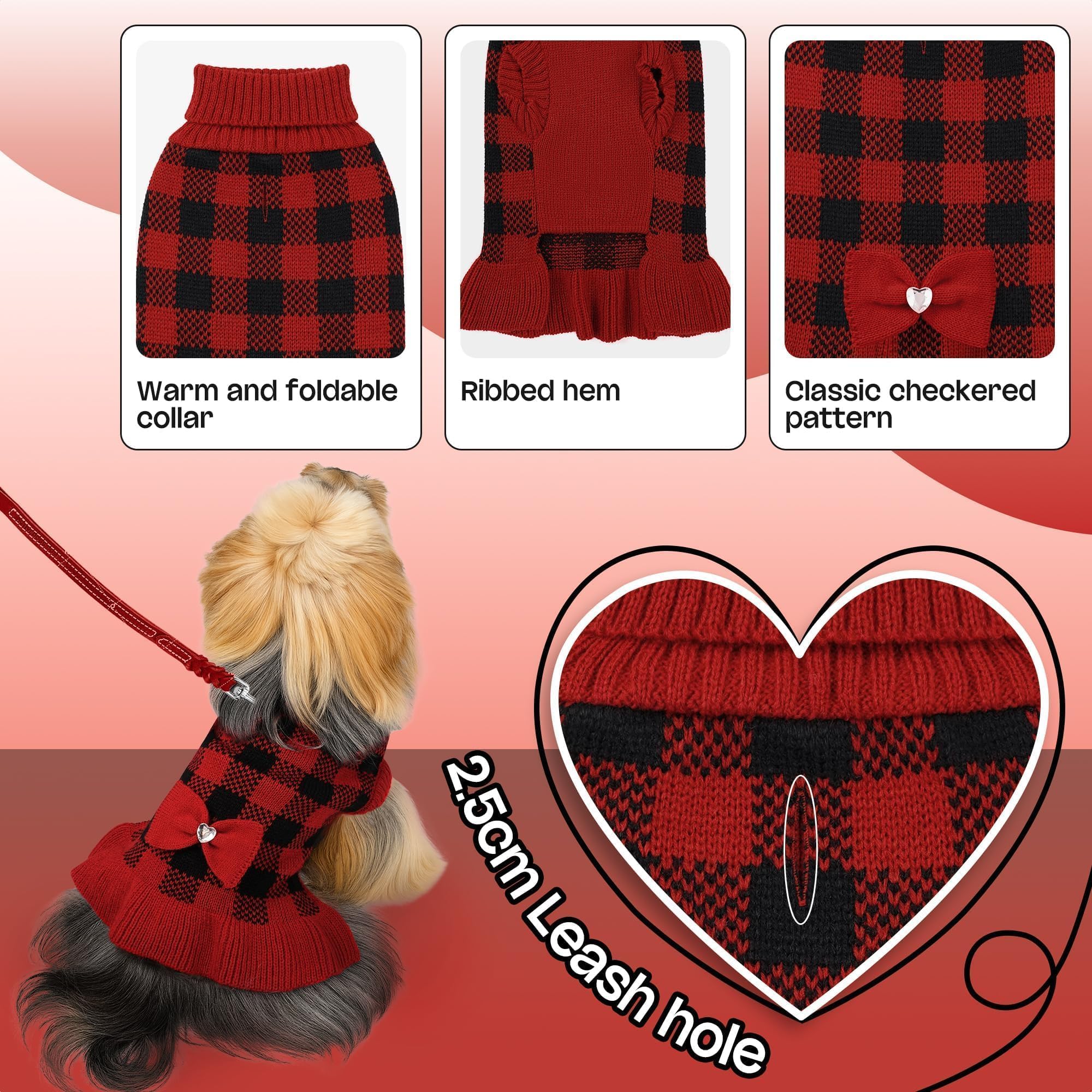YUDODO red sweater dress with bowtie for a cute party look.