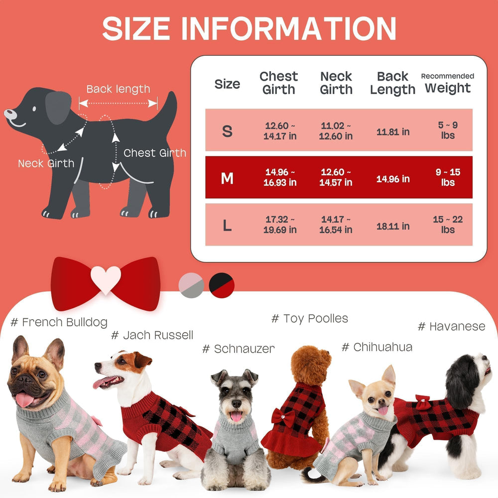 YUDODO knit dog sweater dress with turtleneck for extra warmth.