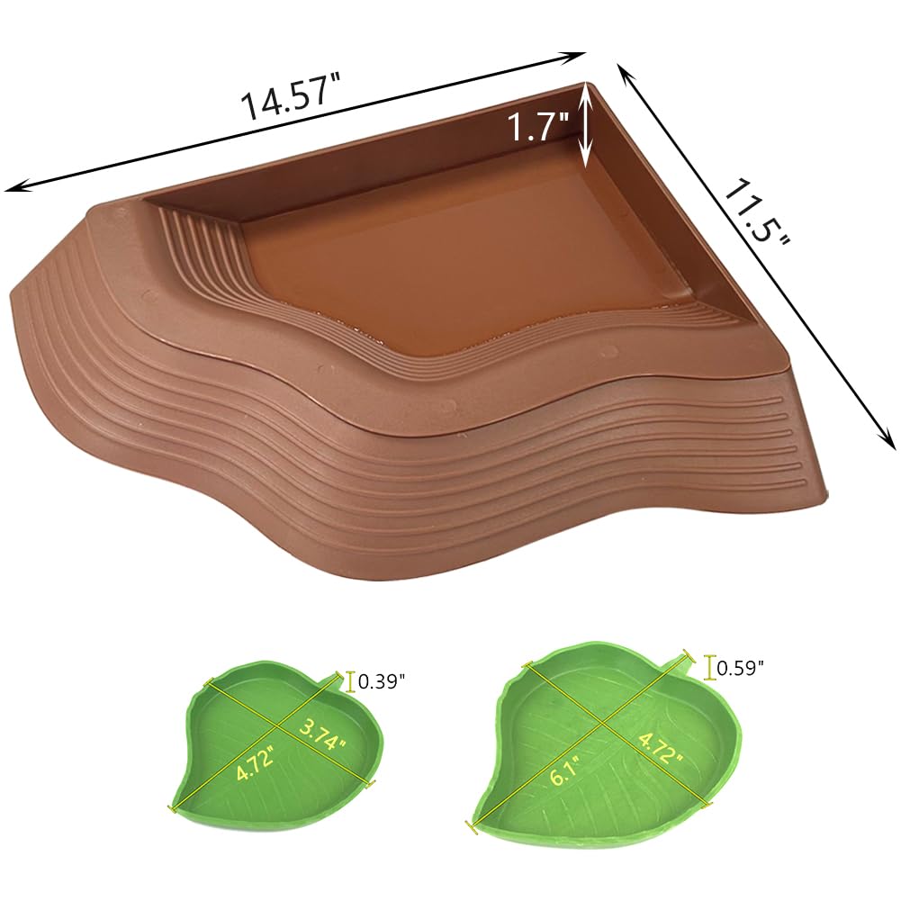 YUEMOOLIX tortoise bathing dish side view with ramp and anti-slip