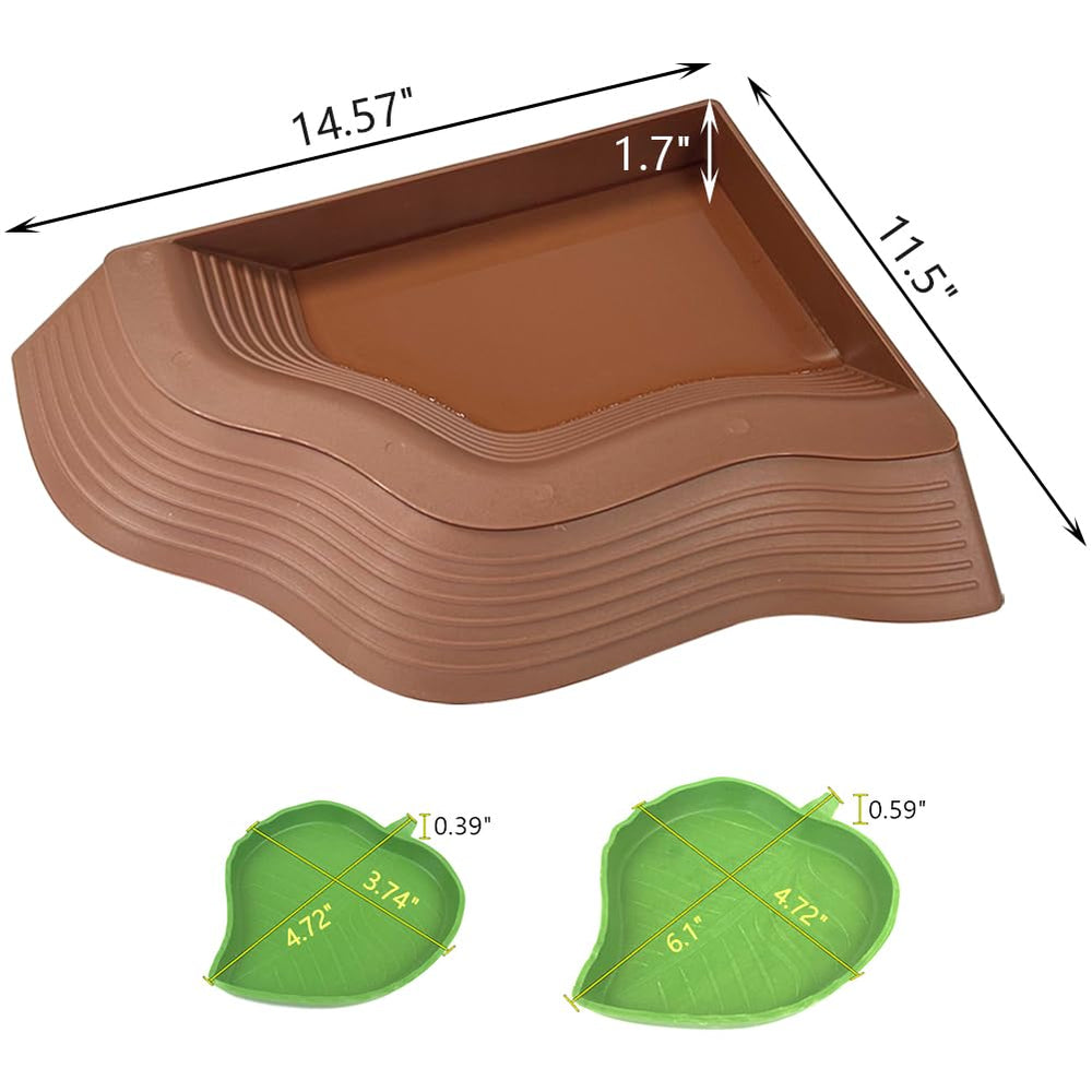 YUEMOOLIX tortoise bathing dish side view with ramp and anti-slip