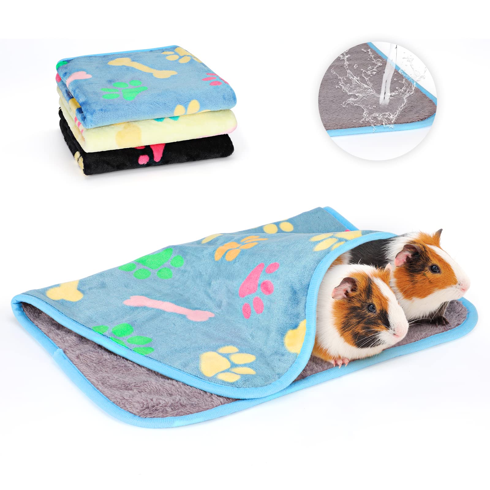 YUEPET 3Pack blue guinea pig blanket protects furniture with waterproof performance