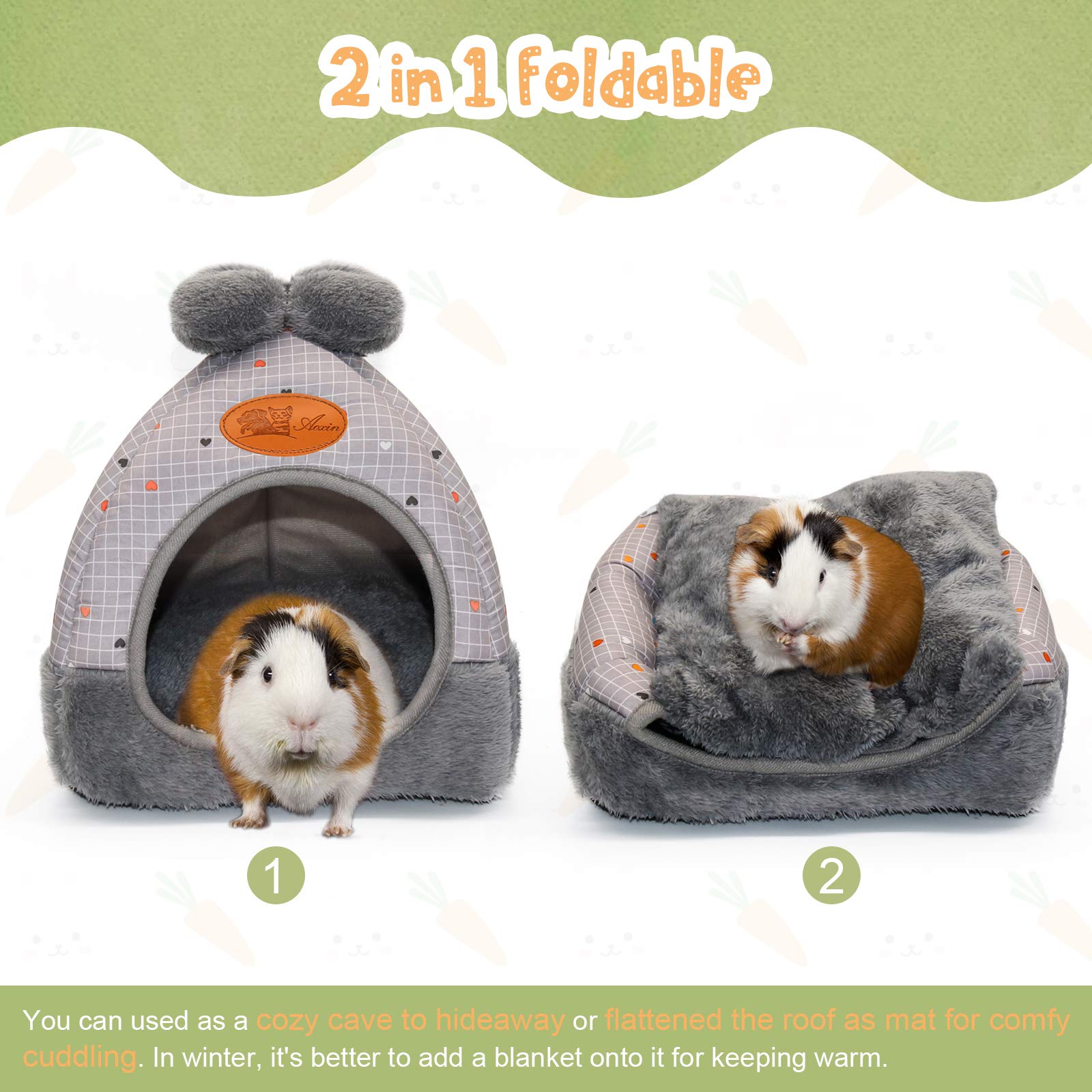YUEPET Anti-slip bottom keeps the hideout in place during play.