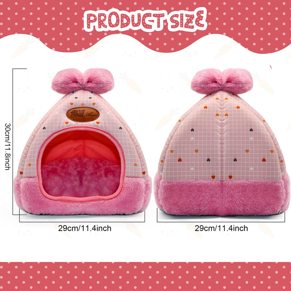 YUEPET bunny bed cute-bowknot adds charm and a private indoor hideout.