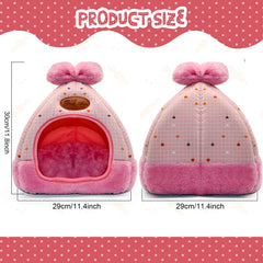 YUEPET bunny bed cute-bowknot adds charm and a private indoor hideout.